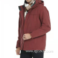 Women's Red Plus Size Spandex Thickened Fleece Parka